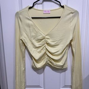 Pink Lily Yellow Crop Top